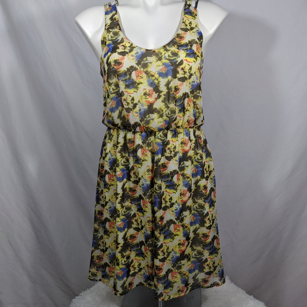 Floral lush strappy back dress